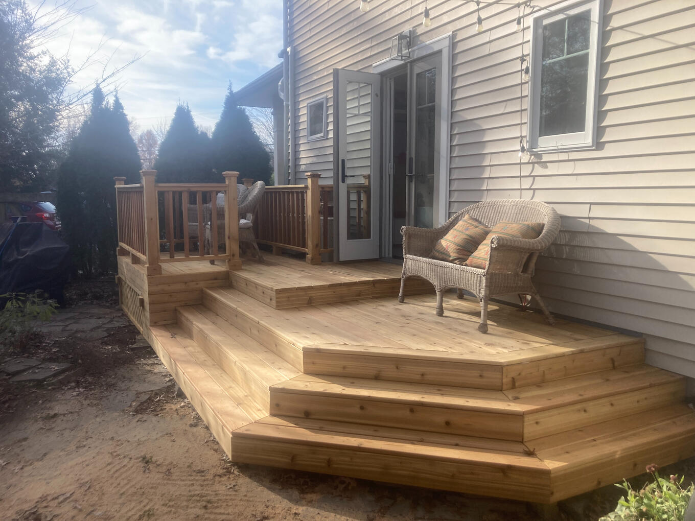 Cedar Deck construction, Stone Ridge, NY Cedar Deck construction, Stone Ridge, NY